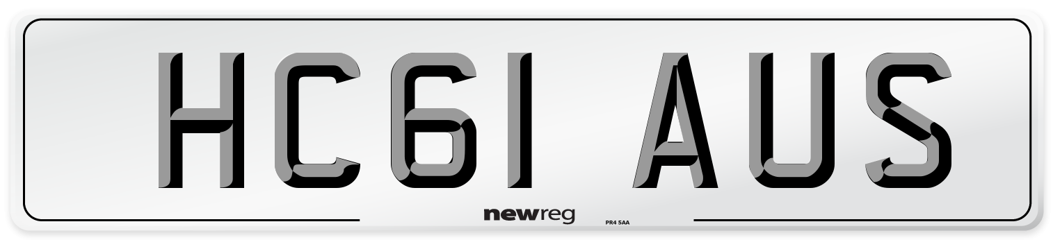 HC61 AUS Number Plate from New Reg
